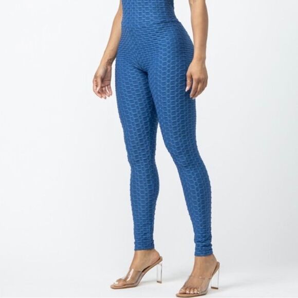 Blue Honeycomb Jumpsuit - Picture 5 of 6